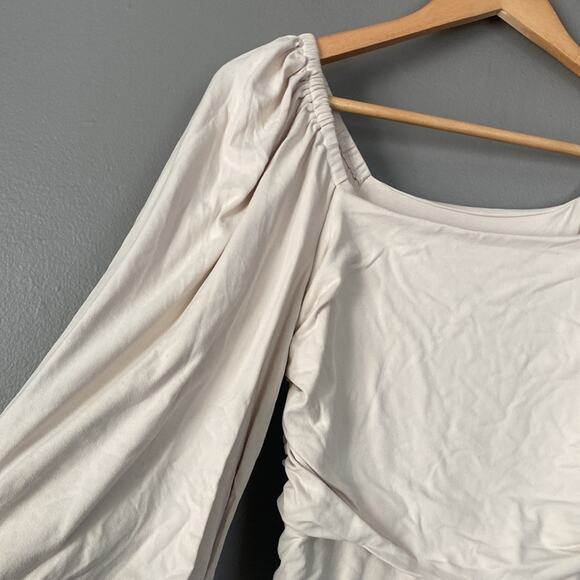 REVOLVE x SUSANA MONACO Gathered Ruched Square Neck Long Sleeve Poet Dress NWT L - Picture 5 of 9